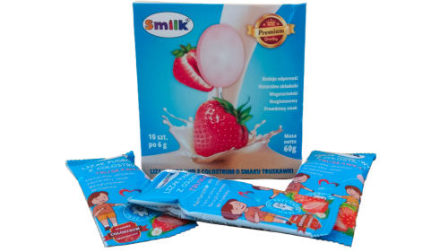 Lizaki pudrowe z Colostrum- truskawkowe