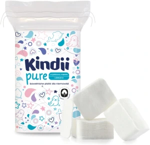 KINDII PURE - bawełniane płatki dla niemowląt 60 szt.