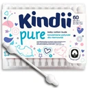 Kindii Pure, patyczki higieniczne dla niemowląt i dzieci, bawełniane, biodegradowalne, 60 sztuk